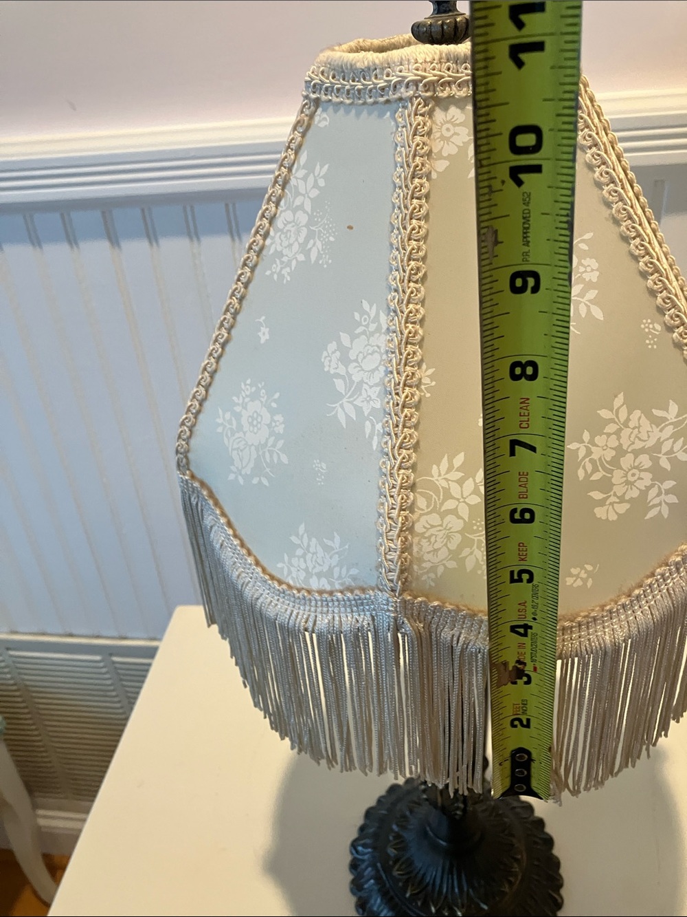Vintage Victorian Style Boudoir Table Lamp With Fringe Lampshade - Picture 12 of 15